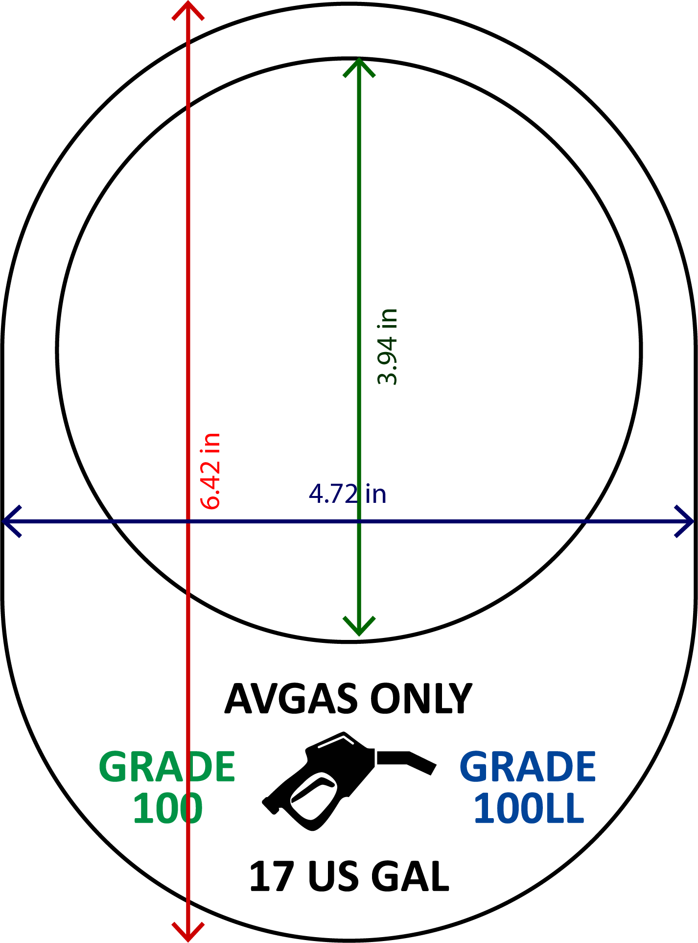 Piper PA-32 Fuel Placard 25 & 17 Gallon (set of 4)