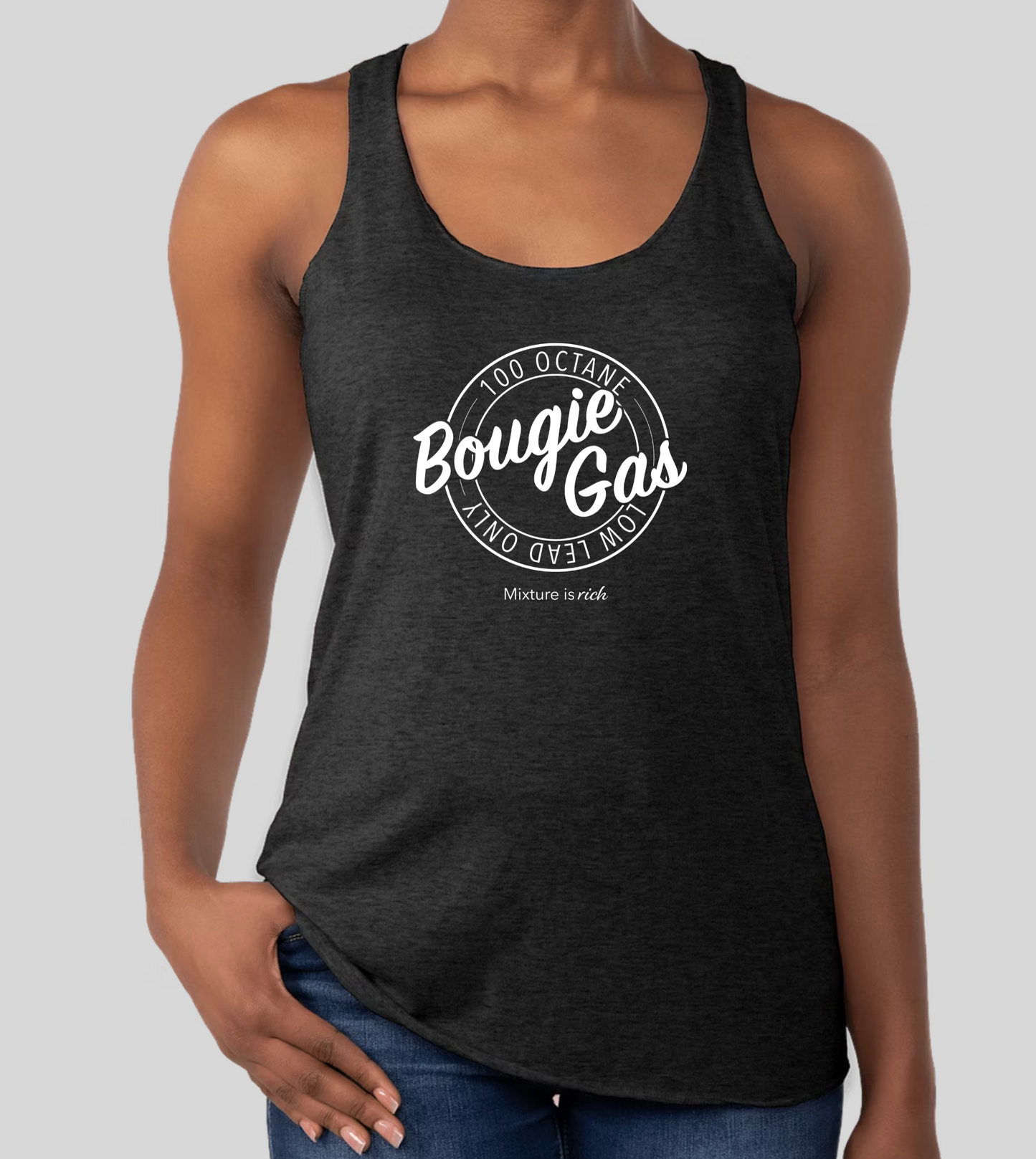Bougie Gas Tri-Blend Women’s Racerback Tank